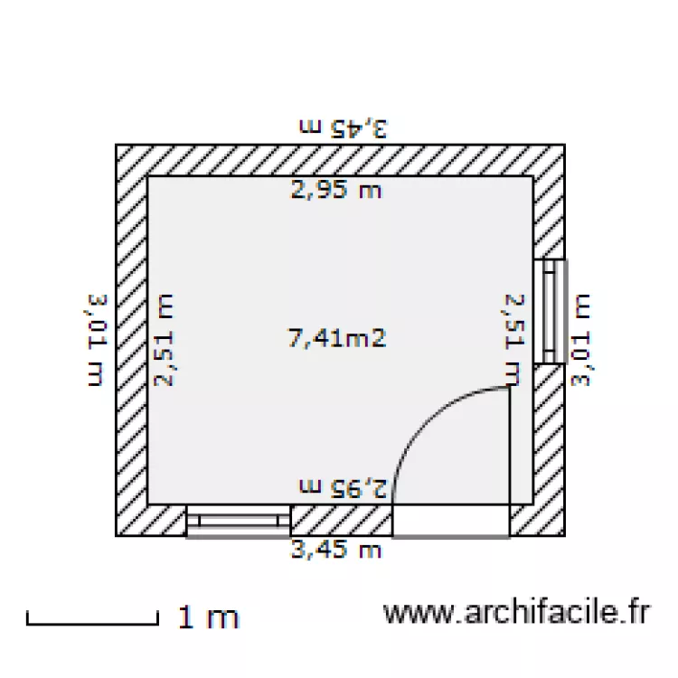 Abri de jardin (coupe horizontale. Plan de 