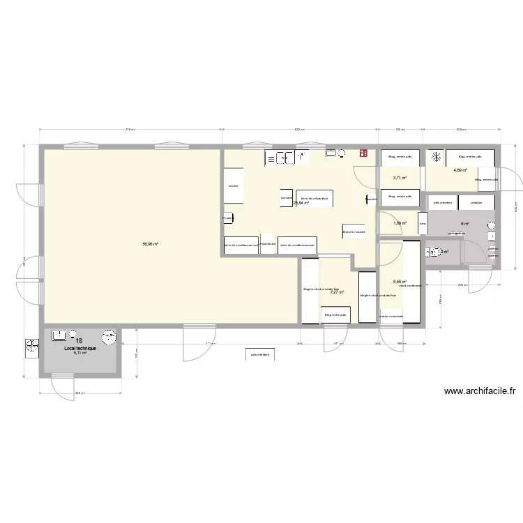 am&eacute;nagements local pates v4. Plan de 