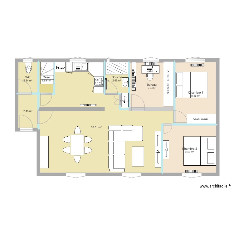 RdC Pascal. Plan de 0 pièce et 0 m2