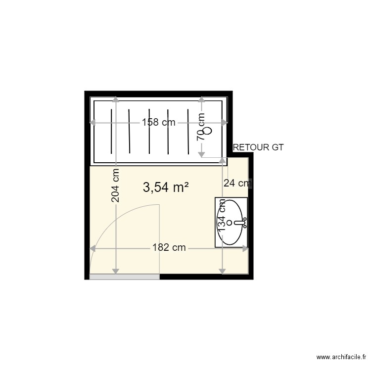 GOYER SANDRINE . Plan de 1 pièce et 4 m2