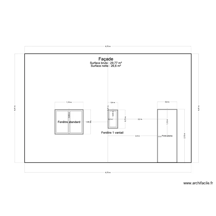 facade avant. Plan de facade avant. Plan de