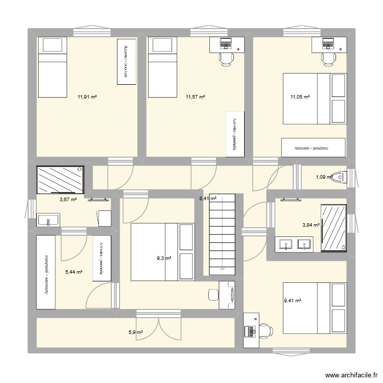 R+1 modifié. Plan de 0 pièce et 0 m2 R+1 modifié. Plan de 0 pièce et 0 m2