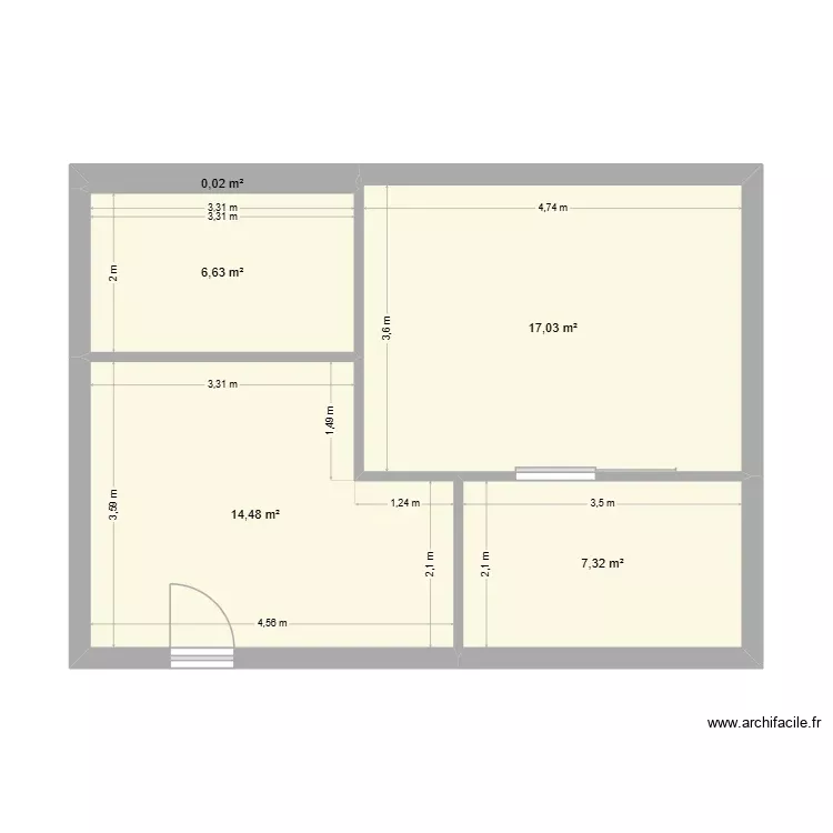 ETAGE. Plan de 5 Pièces et 45 m² ETAGE. Plan de 5 Pièces et 45 m²