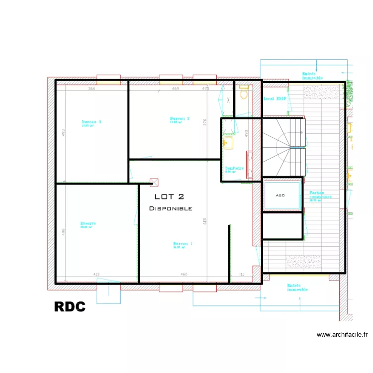 226-croquis 111 m&sup2; RDC. Plan de 