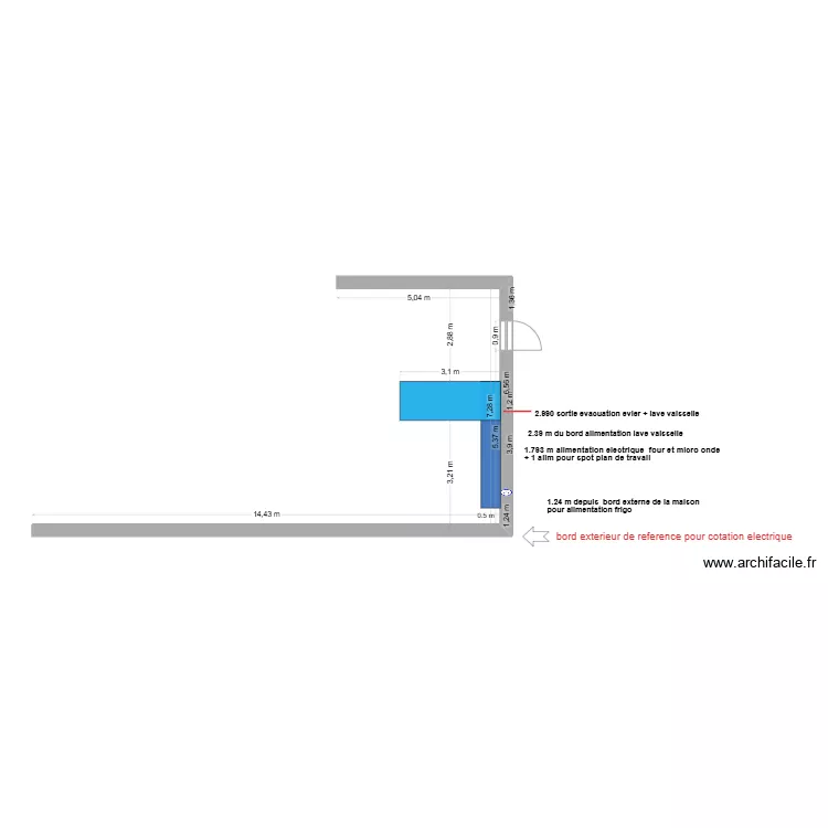sortie alimentation+ evacuation cuisine. Plan de sortie alimentation+ evacuation cuisine. Plan de