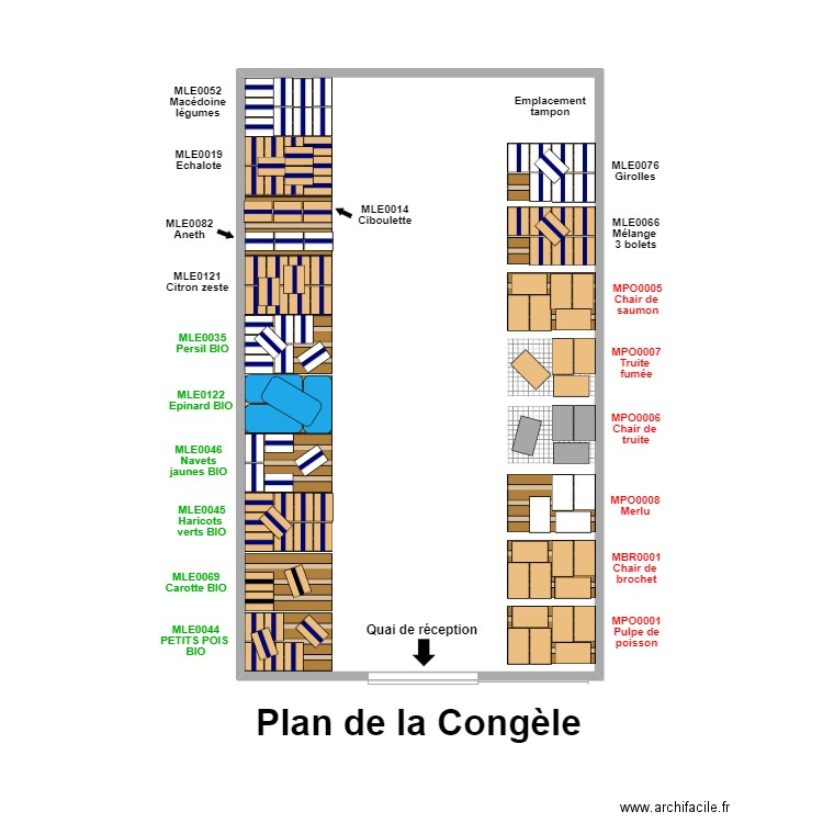 Plan congèle. Plan de 1 pièce et 39 m2