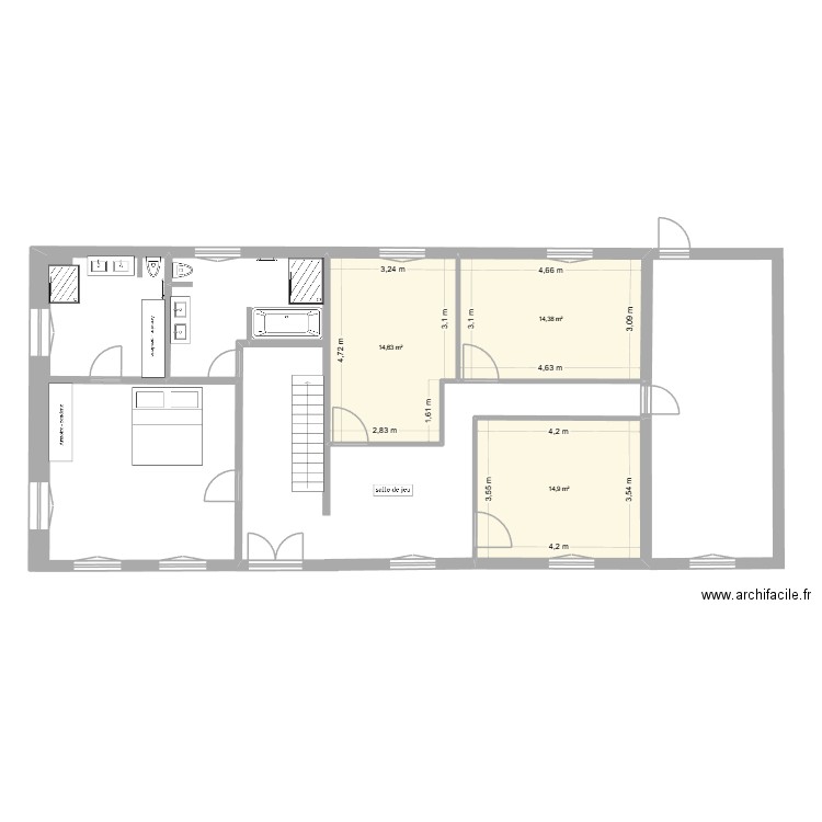 projet mollkirch 3. Plan de 3 pièces et 44 m2