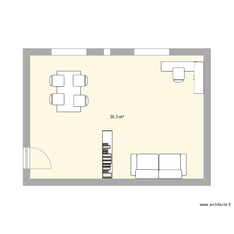 appart godot de maroy. Plan de 1 pièce et 30 m2