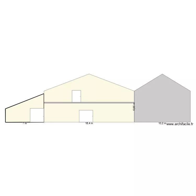 façade actuelle. Plan de 1 et 27 m² façade actuelle. Plan de 1 et 27 m²