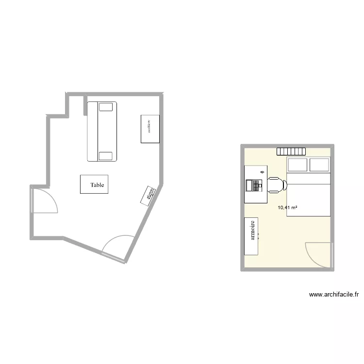 Salon. Plan de 1 et 10 m² Salon. Plan de 1 et 10 m²