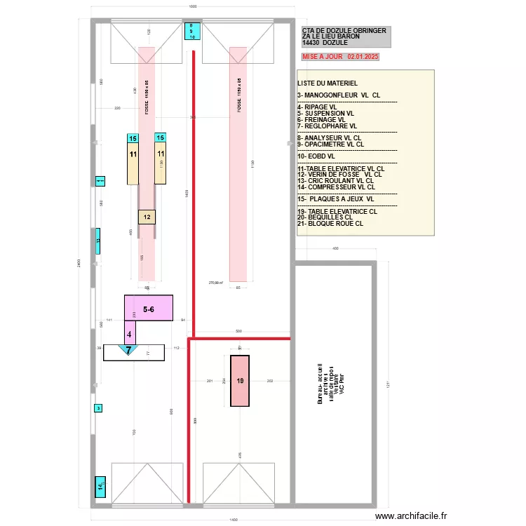 PLAN DOZULE au 02.01.2025. Plan de PLAN DOZULE au 02.01.2025. Plan de
