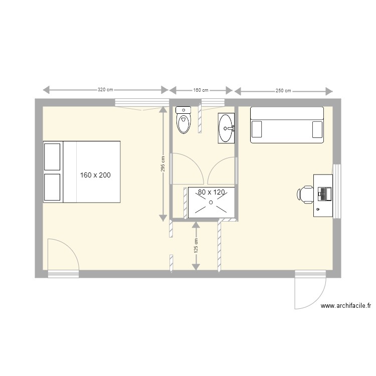 lilian nath. Plan de 3 pièces et 30 m2