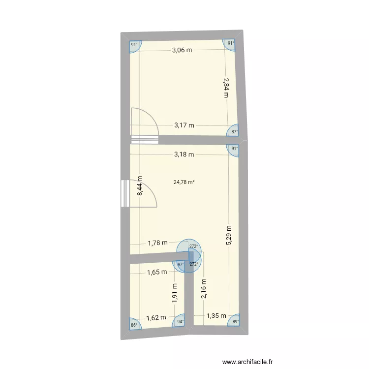 8x3. Plan de 1  et 25 m²