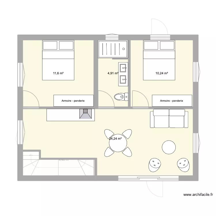 studio maison V4 &eacute;tage. Plan de 7  et 74 m²