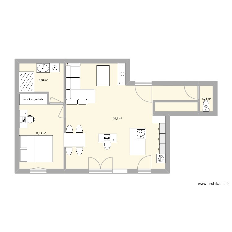TASSIN DE RENOVE. Plan de 4 pièces et 54 m2
