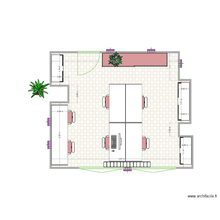 PSL BIS. Plan de 1 pièce et 20 m2