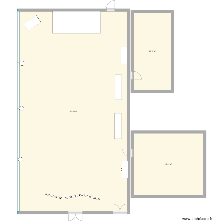 salle 10. Plan de 3 pièces et 275 m2
