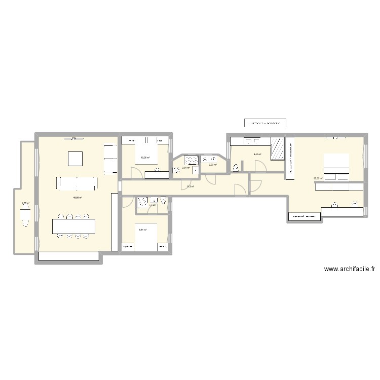 CDC 332 Meublé, bonnes côtes. Plan de 10 pièces et 142 m2