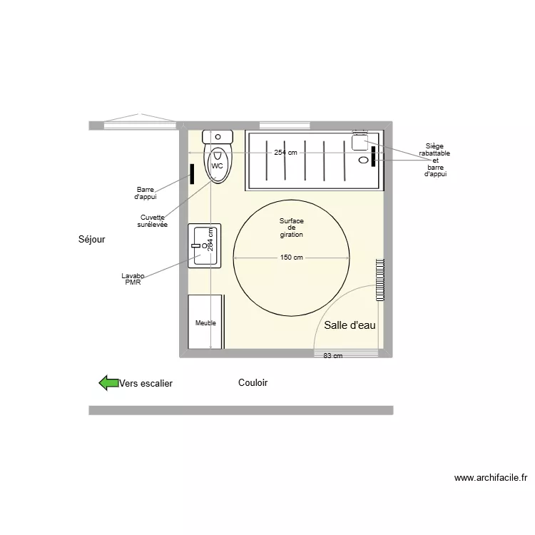 PORTET SDB Adaptation. Plan de 