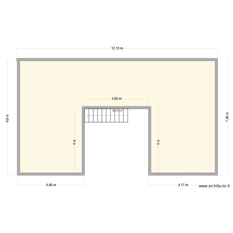 essai 3. Plan de 1 pièce et 63 m2