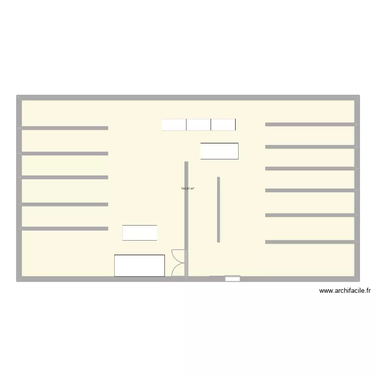 Magasin. Plan de 1 et 156 m² Magasin. Plan de 1 et 156 m²