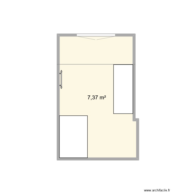 Fayard Le Barzic. Plan de 1 pièce et 7 m2