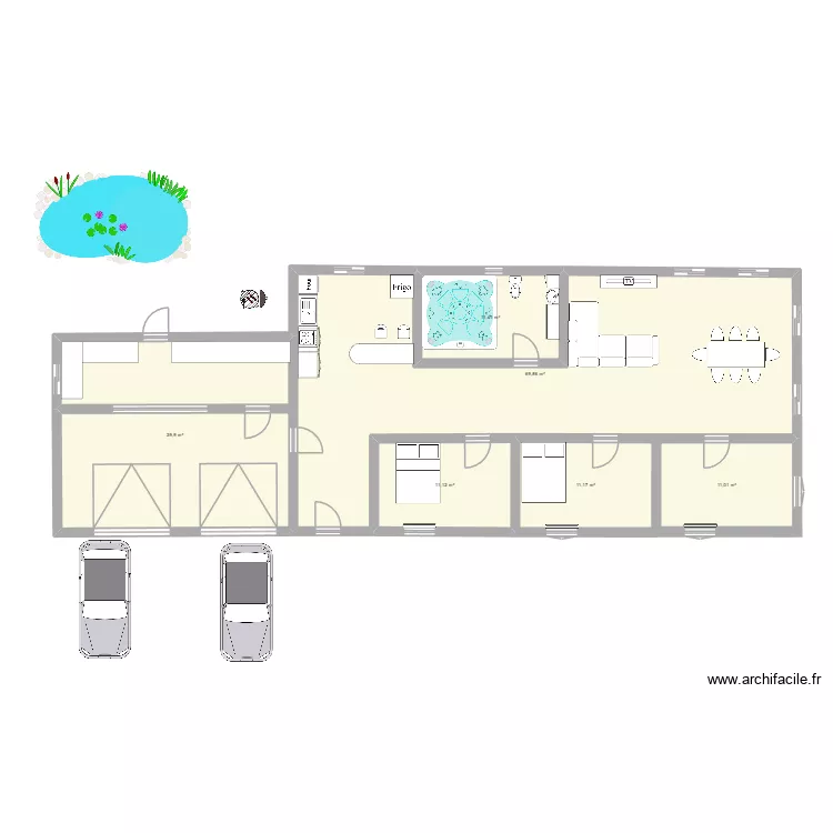 futur maison. Plan de 6 pièces et 154 m²
