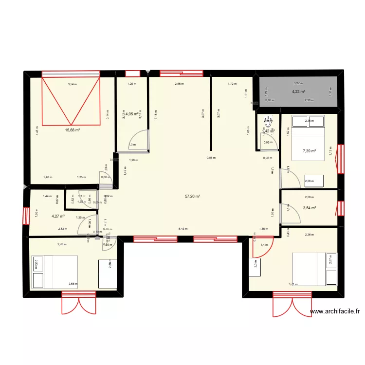 chalet. Plan de 8  et 98 m²