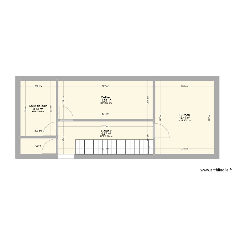 ETAGE SUR CUISINE. Plan de 5 pièces et 42 m2