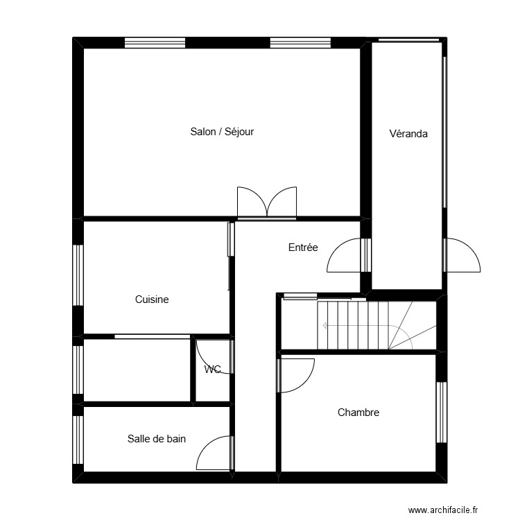 Beaupretre. Plan de 8 pièces et 80 m2
