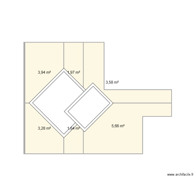 pave. Plan de 6 pièces et 20 m2