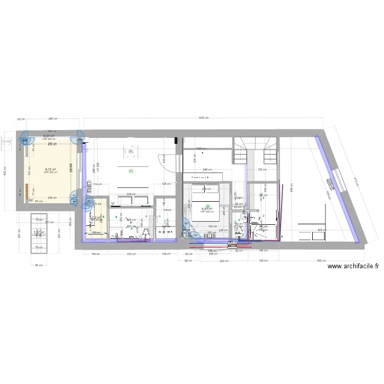 PLAN BLAISE ch M&M sdb+. Plan de 9 pièces et 29 m2