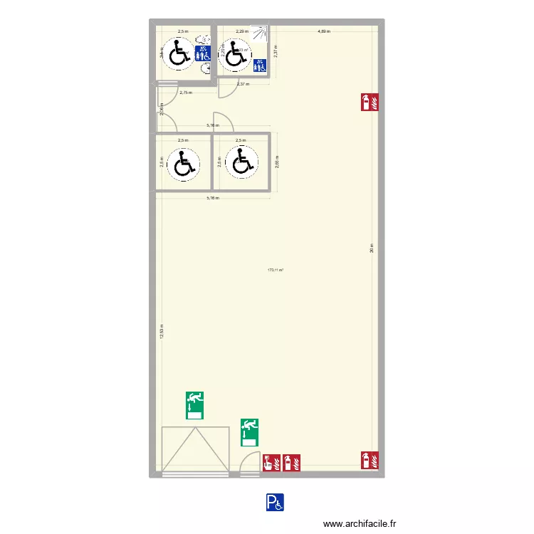 Salle. Plan de 5 pièces et 197 m² Salle. Plan de 5 pièces et 197 m²