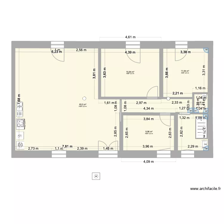 ferme 4/5/6 13/01/26 bis. Plan de 5 pièces et 105 m²