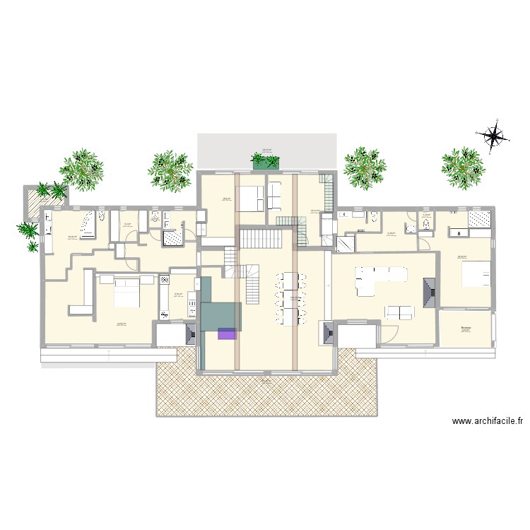 Roc cotation1. Plan de 16 pièces et 409 m2