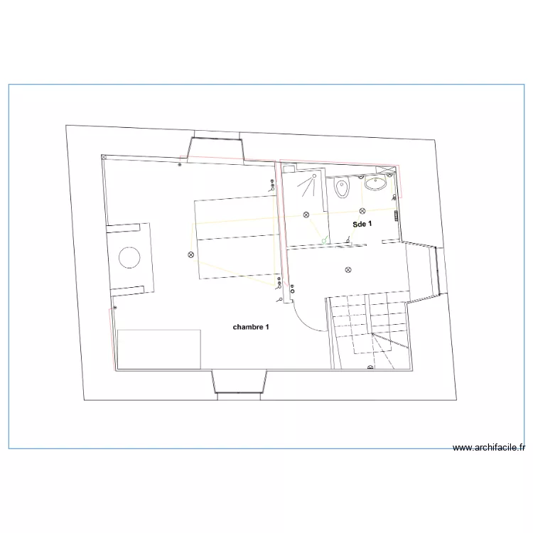 Kerquer gite r+1 elec V2 (group&eacute;). Plan de 