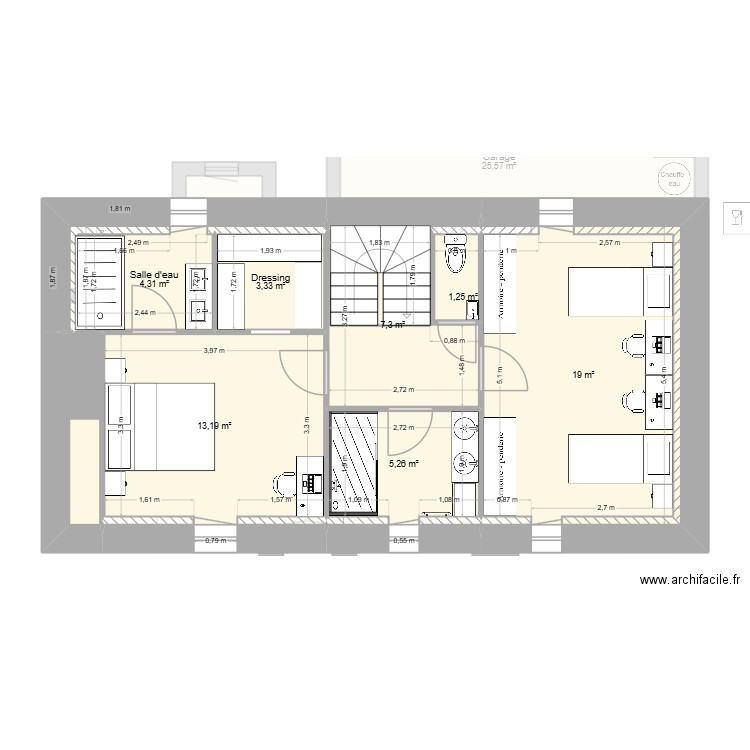 Maison Pradelle. Plan de 13 pièces et 140 m2