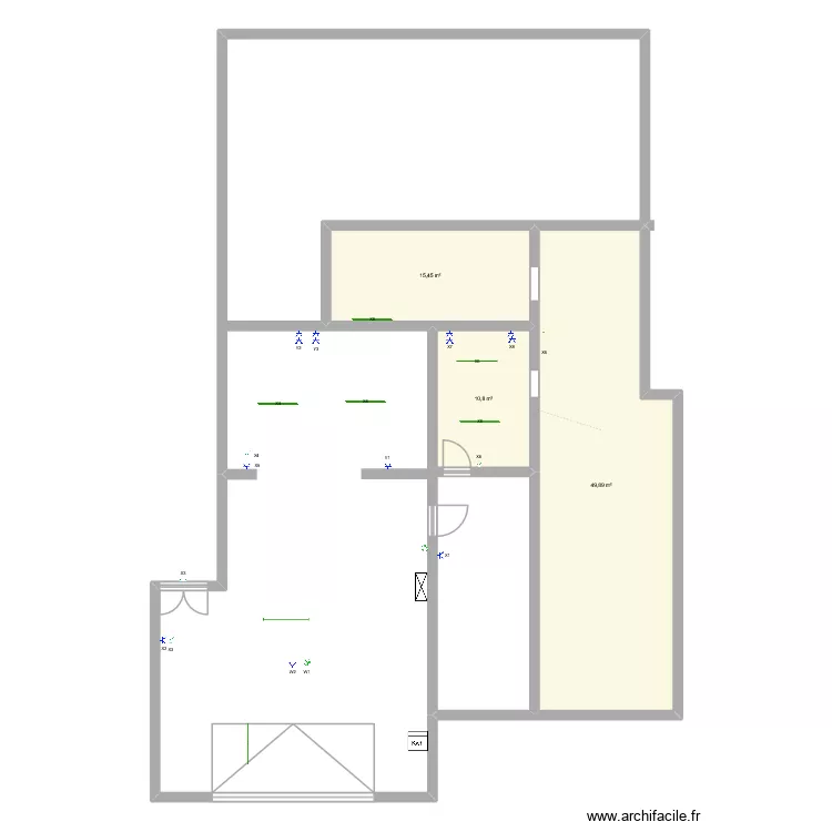 garage provisoire fabi. Plan de 3  et 76 m²
