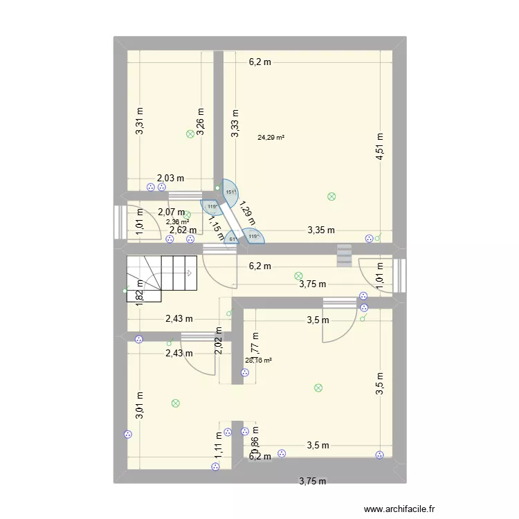 rez de chaussee. Plan de 3 et 55 m² rez de chaussee. Plan de 3 et 55 m²