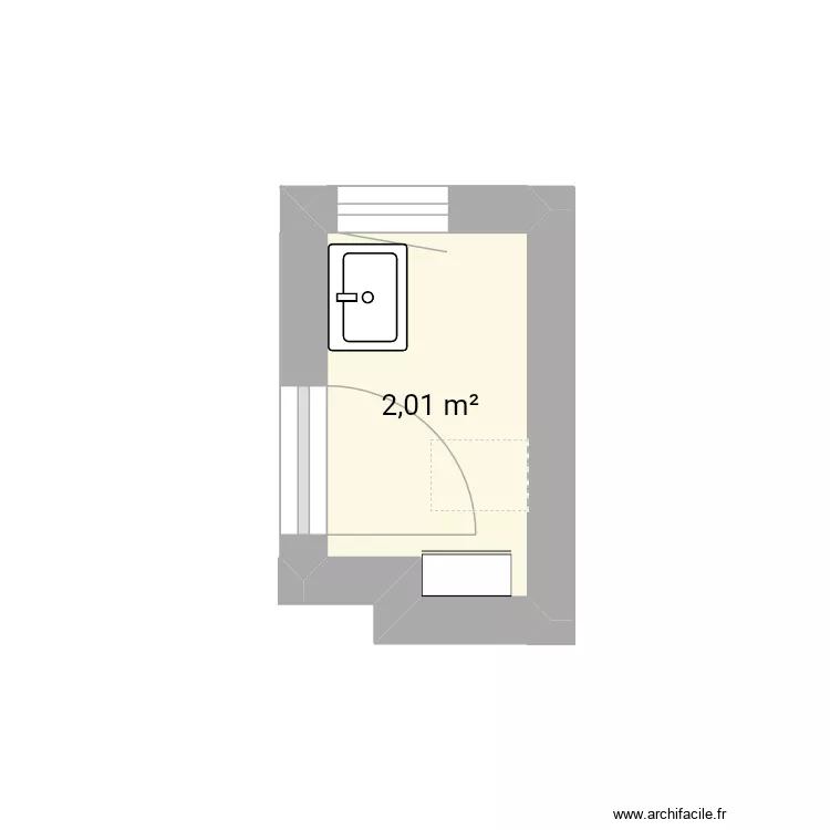 SD x 9326. Plan de 1 pièce et 2 m²