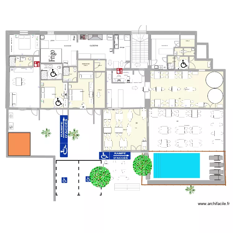 REZ DE CHAUSSEE 2. Plan de 12 pièces et 151 m² REZ DE CHAUSSEE 2. Plan de 12 pièces et 151 m²