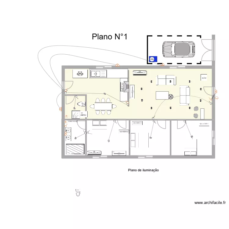 ZUZU eclairage. Plan de 1  et 66 m²