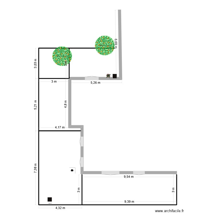 terrasse. Plan de 0 pièce et 0 m2