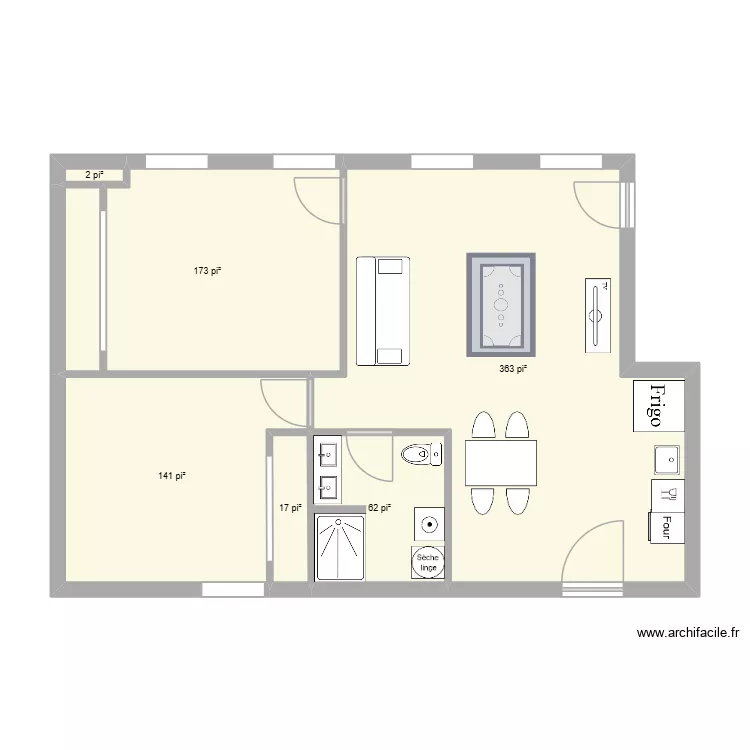 CHRISTOPHE COLOMB. Plan de 6 pièces et 70 m²