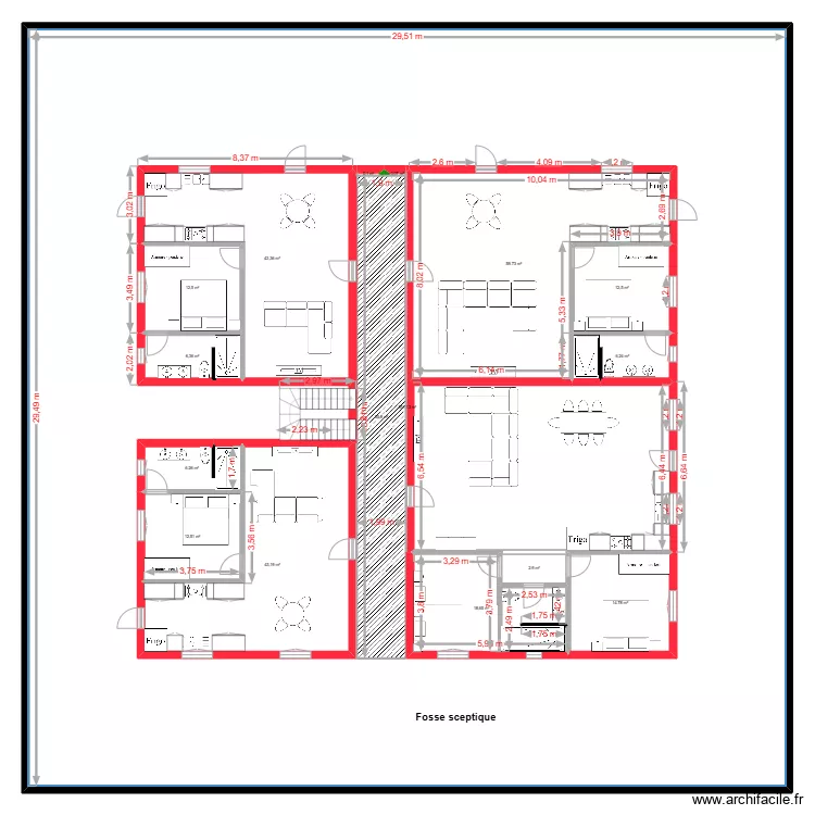 Mars - Etage - Avec cotes. Plan de Mars - Etage - Avec cotes. Plan de