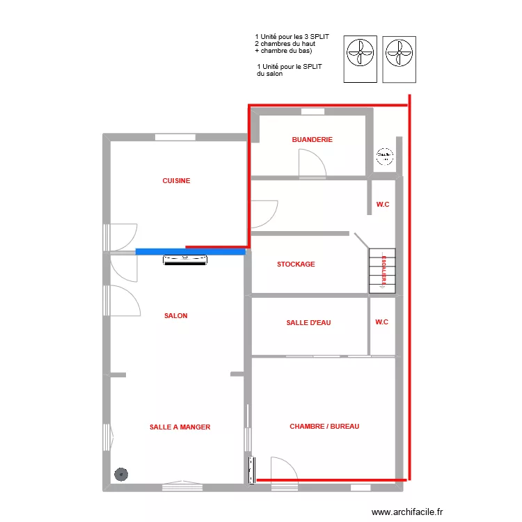 AIR CONDITIONNEE RdC. Plan de AIR CONDITIONNEE RdC. Plan de