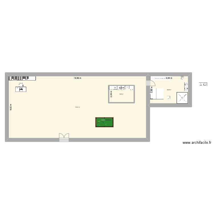 maison. Plan de 3 pièces et 211 m2