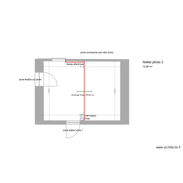 Salle photo 2. Plan de 1 pièce et 13 m2