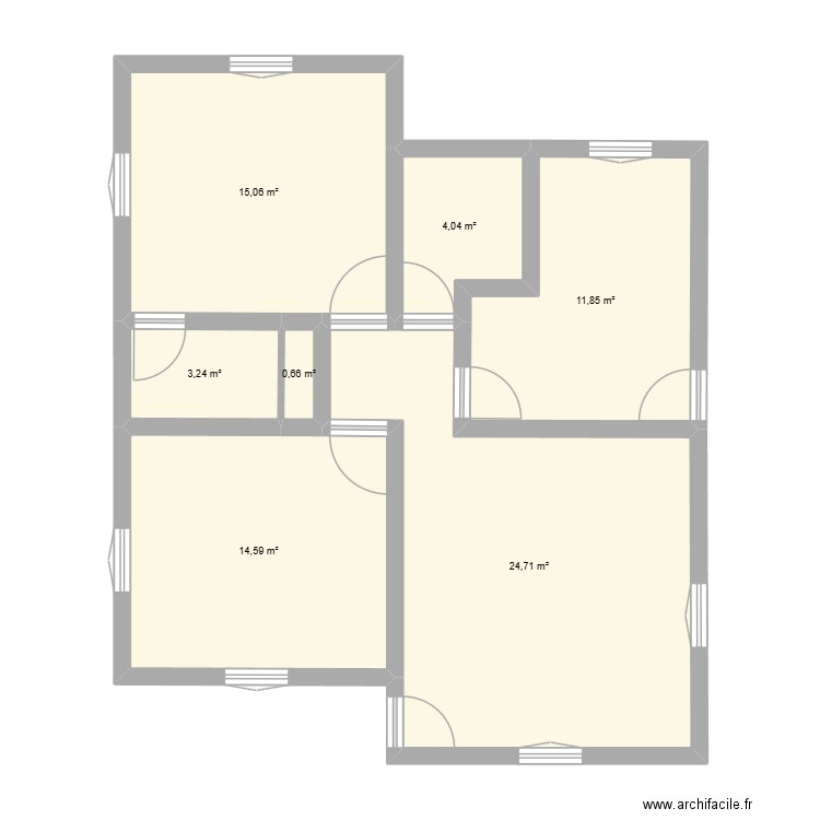 gfhfg. Plan de 7 pièces et 74 m2