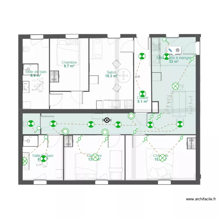 Vegas Pierre 3 Appartement 2 &Eacute;clairage. Plan de 